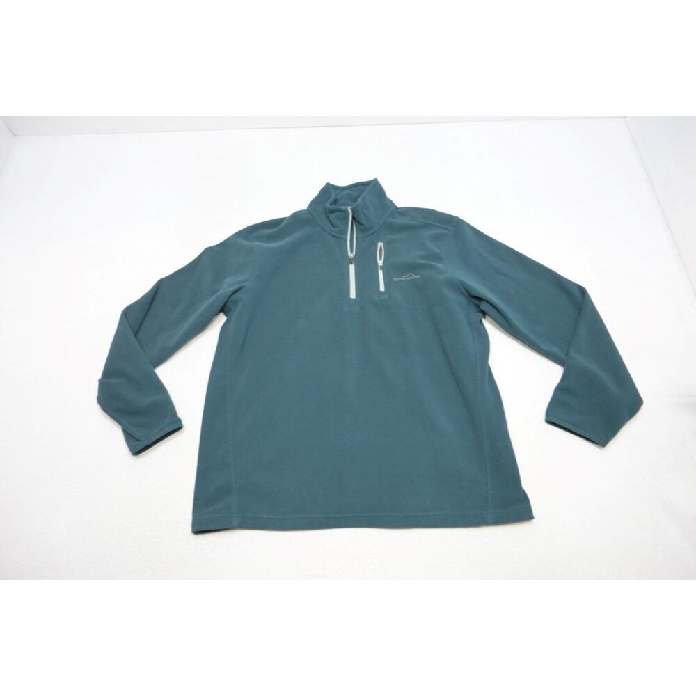 Eddie Bauer Camp Sweater 1/4 Zip Fleece Pullover Dark Teal Mens Size Large - Picture 5 of 9